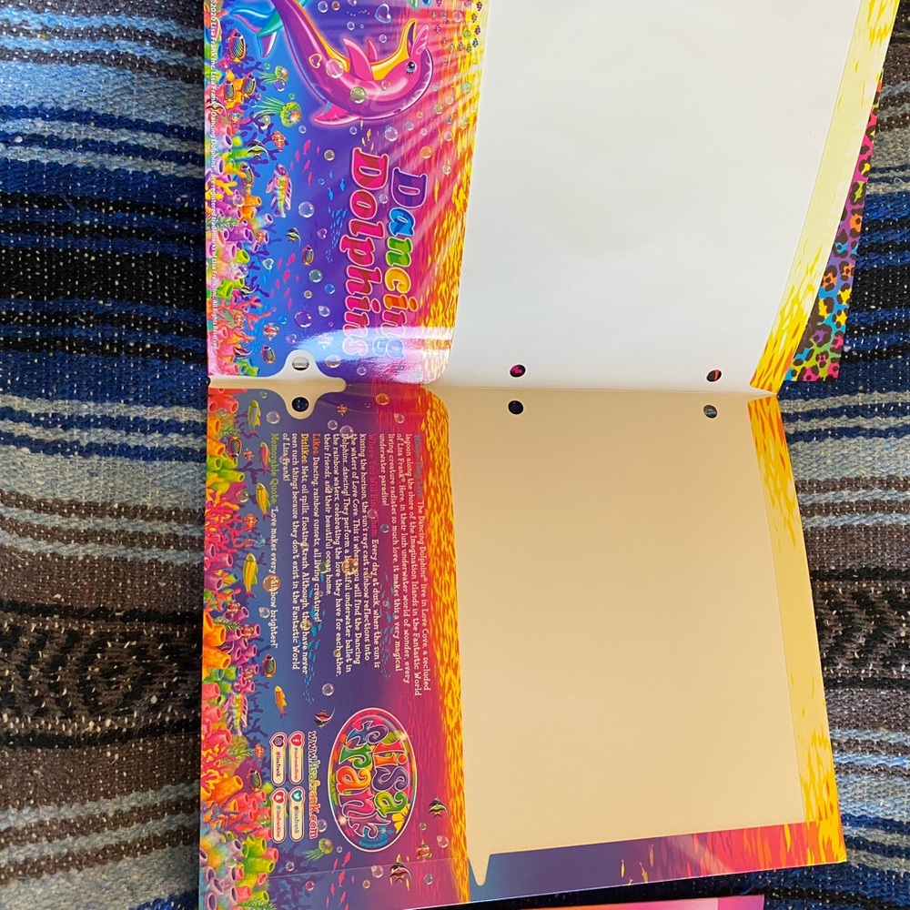 Lisa Frank 2 Pocket Portfolio Folder 3-Hole folders - Picture 4 of 8